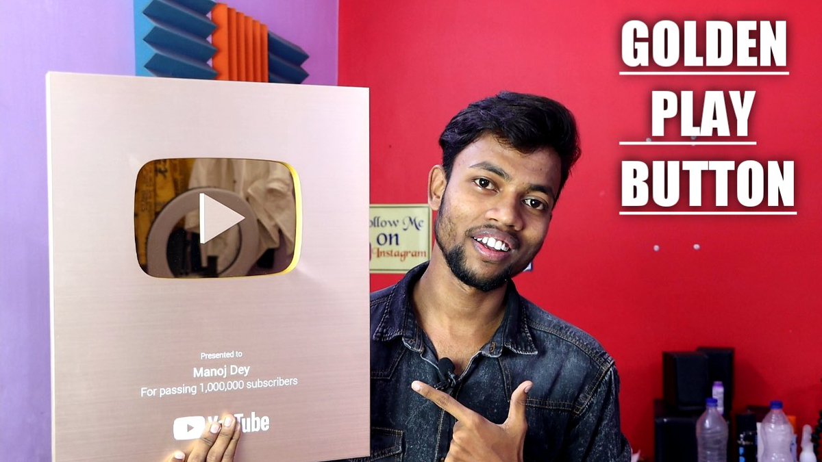 ManojDey23's tweet photo. Youtube sent me Golden Play Button - Thank You #youtube @YouTubeIndia @YTCreatorsIndia https://t.co/tQDiwTxxqa
