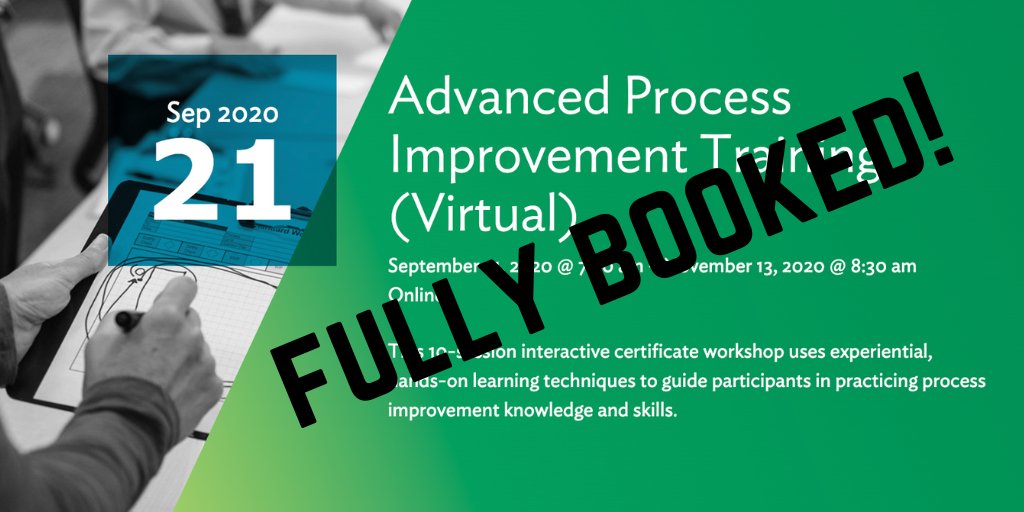 VM_Institute's tweet photo. Wow, seats are all filled for our next session of virtual Advanced Process Improvement Training! We're excited to see healthcare leaders everywhere eager to enhance their QI skillset. The next APIT waiting list is already growing - e-mail us at info@virginiamasoninstitute.org! https://t.co/AOz7sawTim