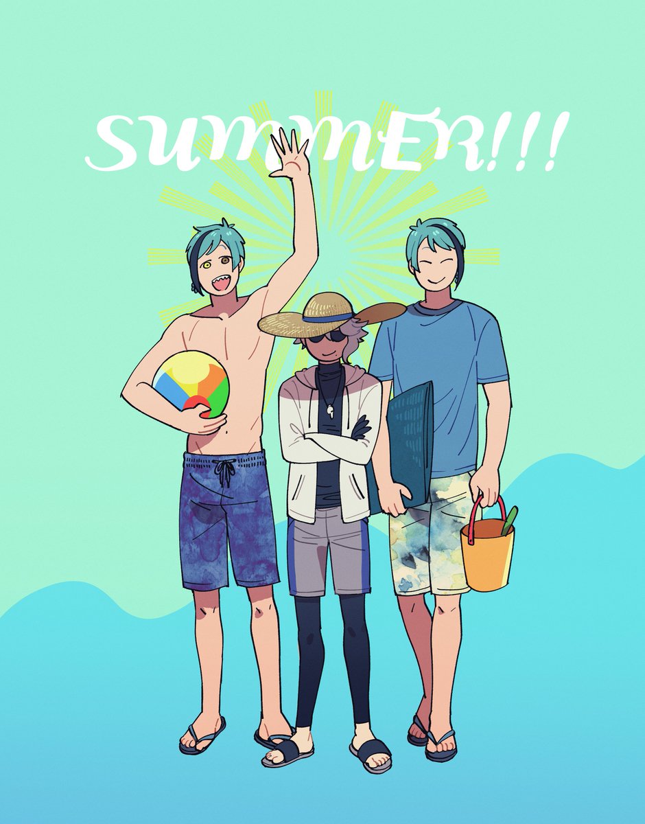 夏だ～!#twstプラスB
(監督生顔有、4章ネタバレ有)(ちょっとフロ監♂) 