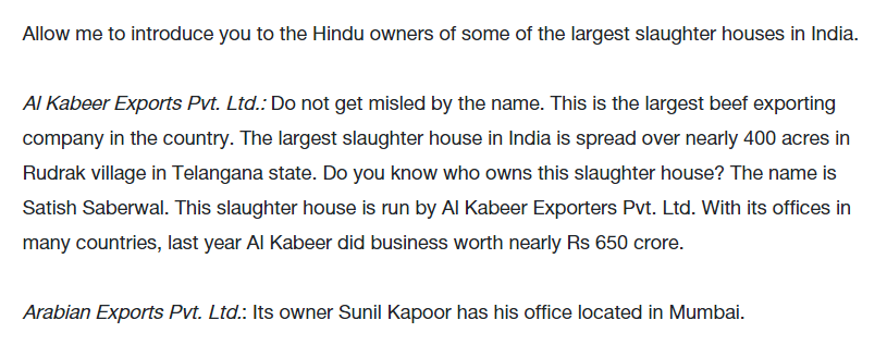 Apr-2017Who is making millions in India out of beef export? Think Again https://sabrangindia.in/article/who-making-millions-india-out-beef-export-muslims-think-again