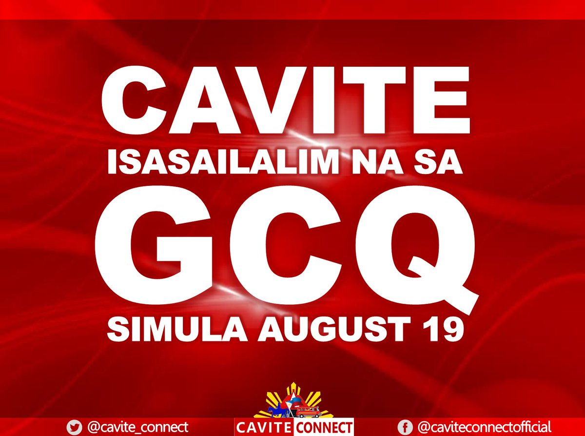 cavite_connect's tweet photo. CAVITE ISASAILALIM SA GCQ SIMULA SA AUGUST 19. https://t.co/TRgNR6BIQ5