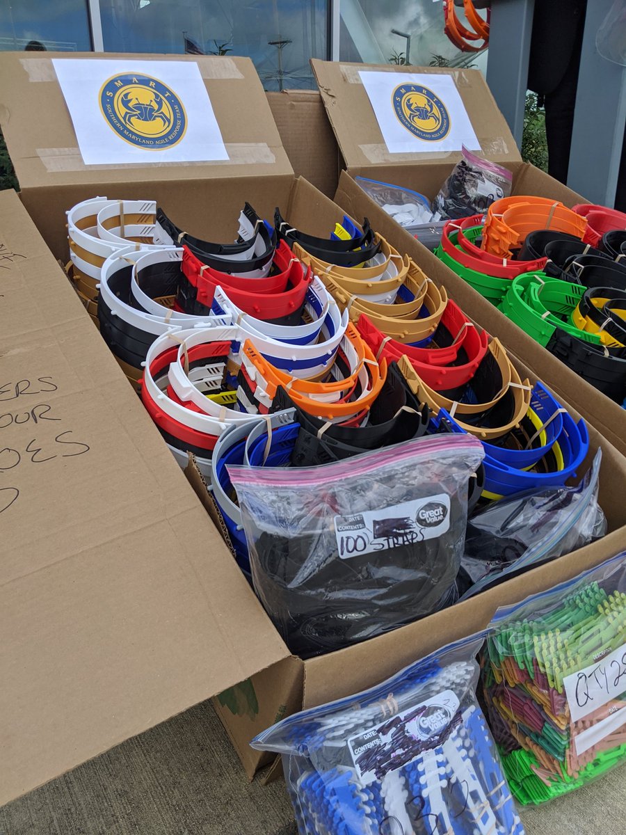 PaxMuseum's tweet photo. Pax museum volunteers team up to help @SMCPS_MD teachers and faculty! We delivered over 1,000 faceshields and earsavers on Friday!
https://t.co/B6TDm325dP https://t.co/TLJnxvwBKs
