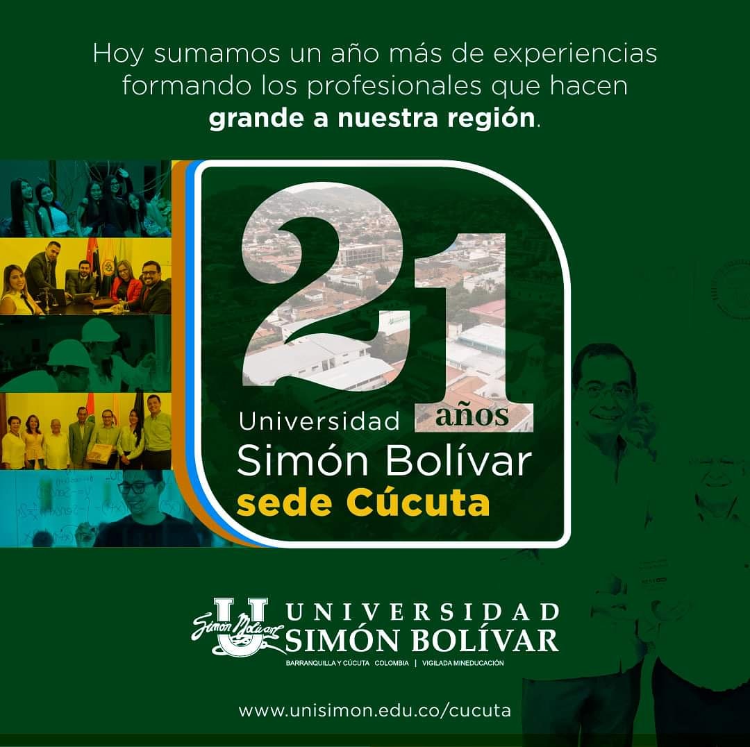 unisimoncucut's tweet photo. Un martes 17 de agosto de 1999 iniciamos las clases en #Cúcuta, iniciamos con la formación de los profesionales que hoy dejan huella en la sociedad. Somos Unisimón, su #Universidad, el lugar donde se siguen construyendo sueños. #21añosUnisimónCúcuta #SomosUnisimón 💚 https://t.co/hKf66psn7q