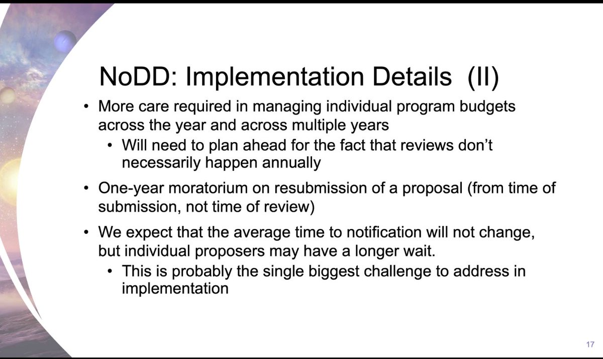  #NASA  #PAC Stephen Rinehart - Will require some more additional work, will be a 1-year Moritorioum on resubmission, ( what DoE does)