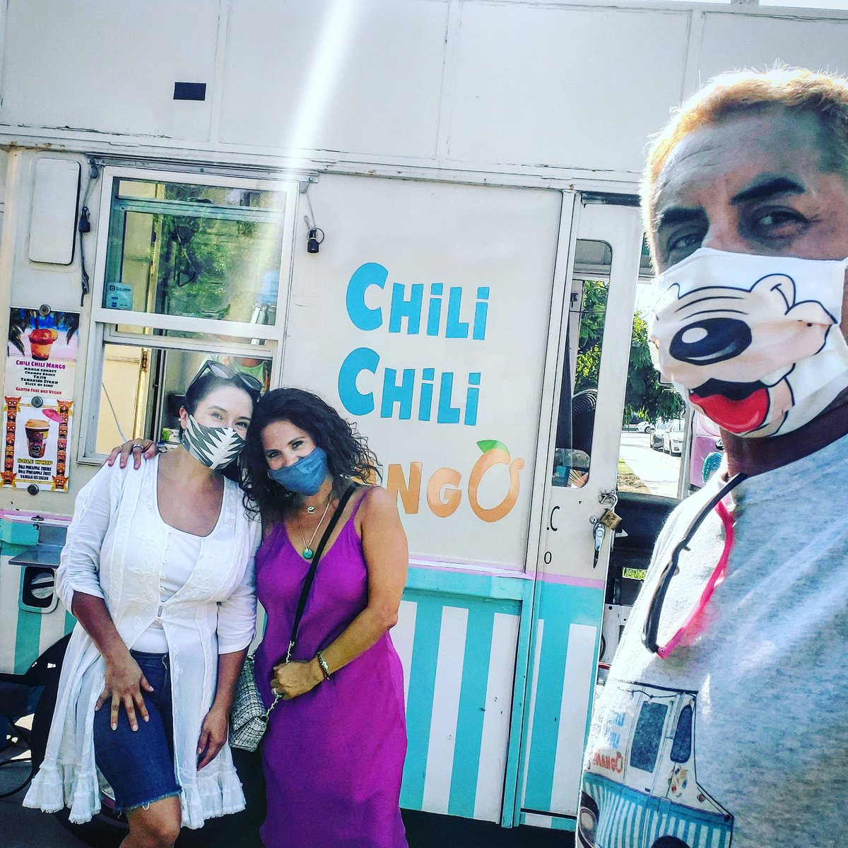 Wow! 30 years since I have seen these girls. Andrea had @ChiliChiliMango serve treats for  Orions #Birthday
#IceCream #IceCreamTruck #LosAngeles #Vegan #GlutenFree #Brewery #Wedding #Catering  #EmployeeAppreciation #Mangoneada #DoleWhip #RetroIceCreamTruck  #ChiliChiliMango