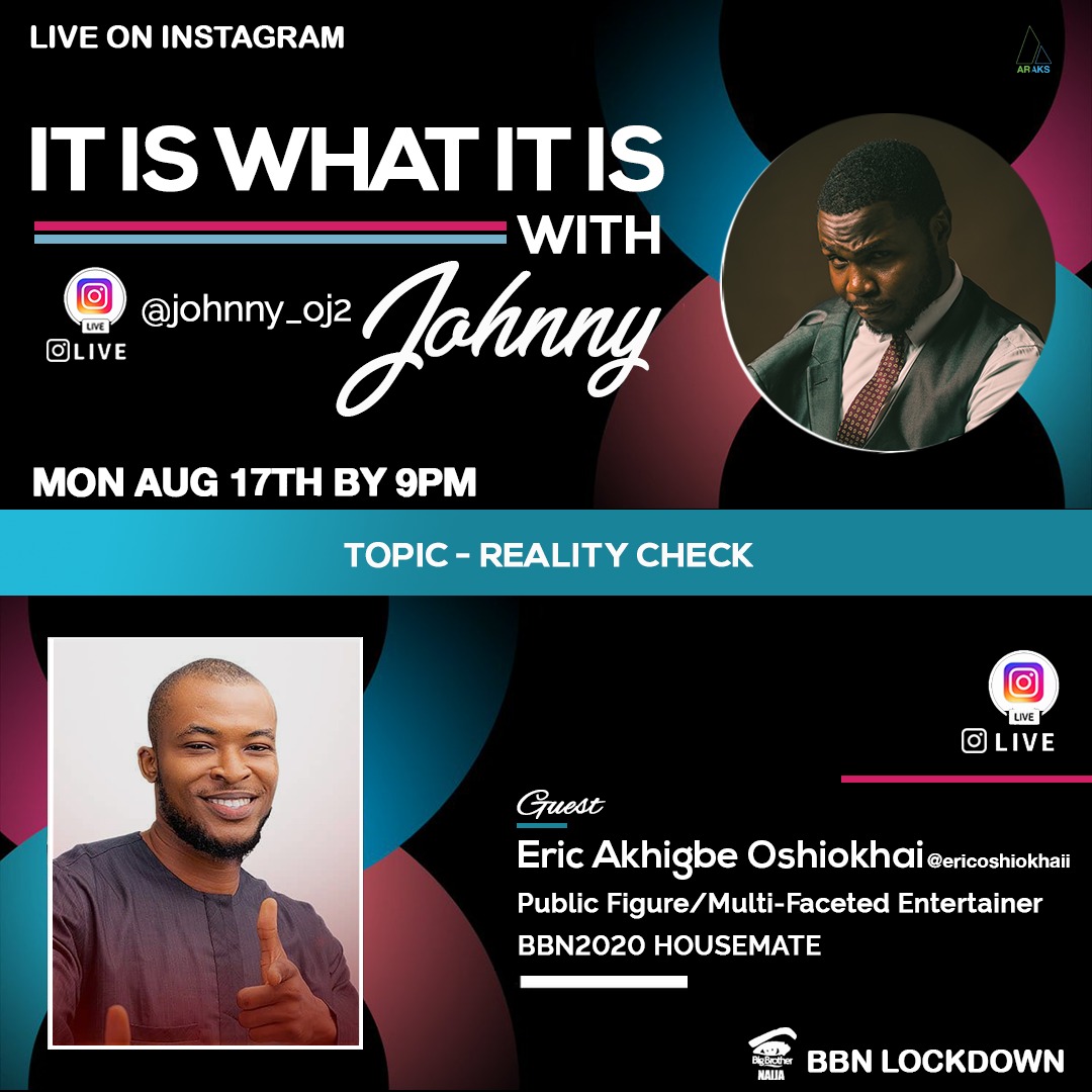 johnny_oj2's tweet photo. Reality check with @Ericoshiokhaii 2020 BBN housemate as we get to know the Gentle Tiger before his time in the Reality Show.
#BBNaija #BBNaijaLocdown #BBNEric #MondayMotivaton #lilobbnaija #babcock #ItIsWhatItIs #fitnessjourney https://t.co/IePlYjCAQH