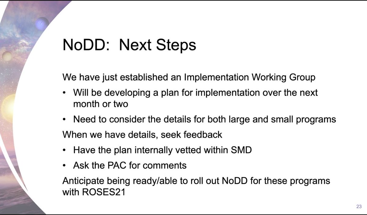  #NASA  #PAC Stephen Rinehart - No Due Date next steps: