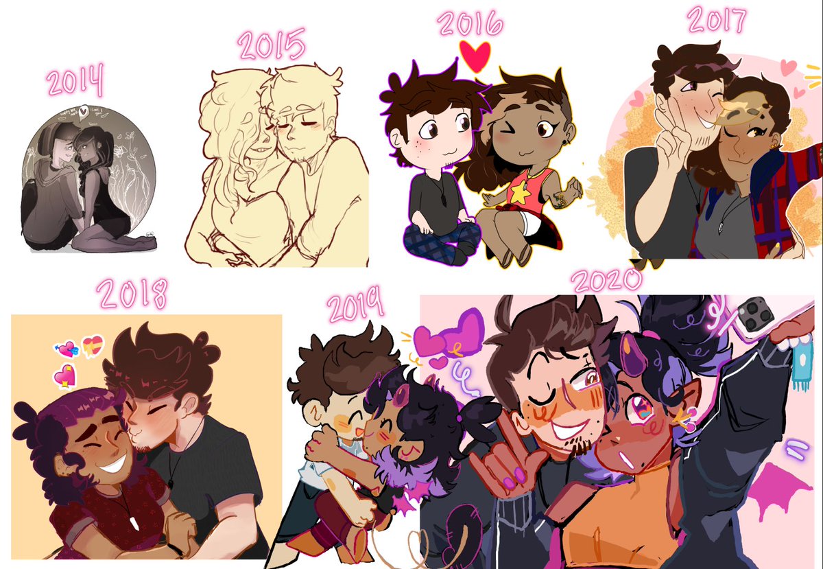 My fave part of this piece is it's actually a redraw and also I can add it to the timeline of art of him and I....the art evolution during the time we've been together is kind of whack....same couple btw ASGDHFJFJ 