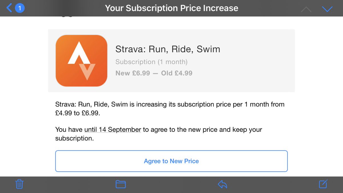 Ginger_Als's tweet photo. WTF @Strava how can you justify a £2 increase 🤷‍♂️ https://t.co/D8HeDWPzoG