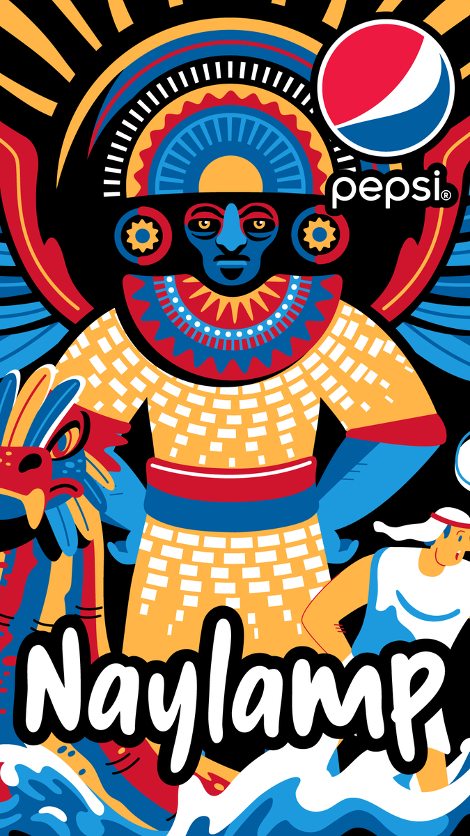PeruPepsi's tweet photo. ¡Ahora podrás tener a Naylamp en tu fondo de pantalla! Hazle screenshot a este wallpaper,  utilízalo en tu celular y vive tu cultura chiclayana 💙🥳. https://t.co/3IoYoZVTGg