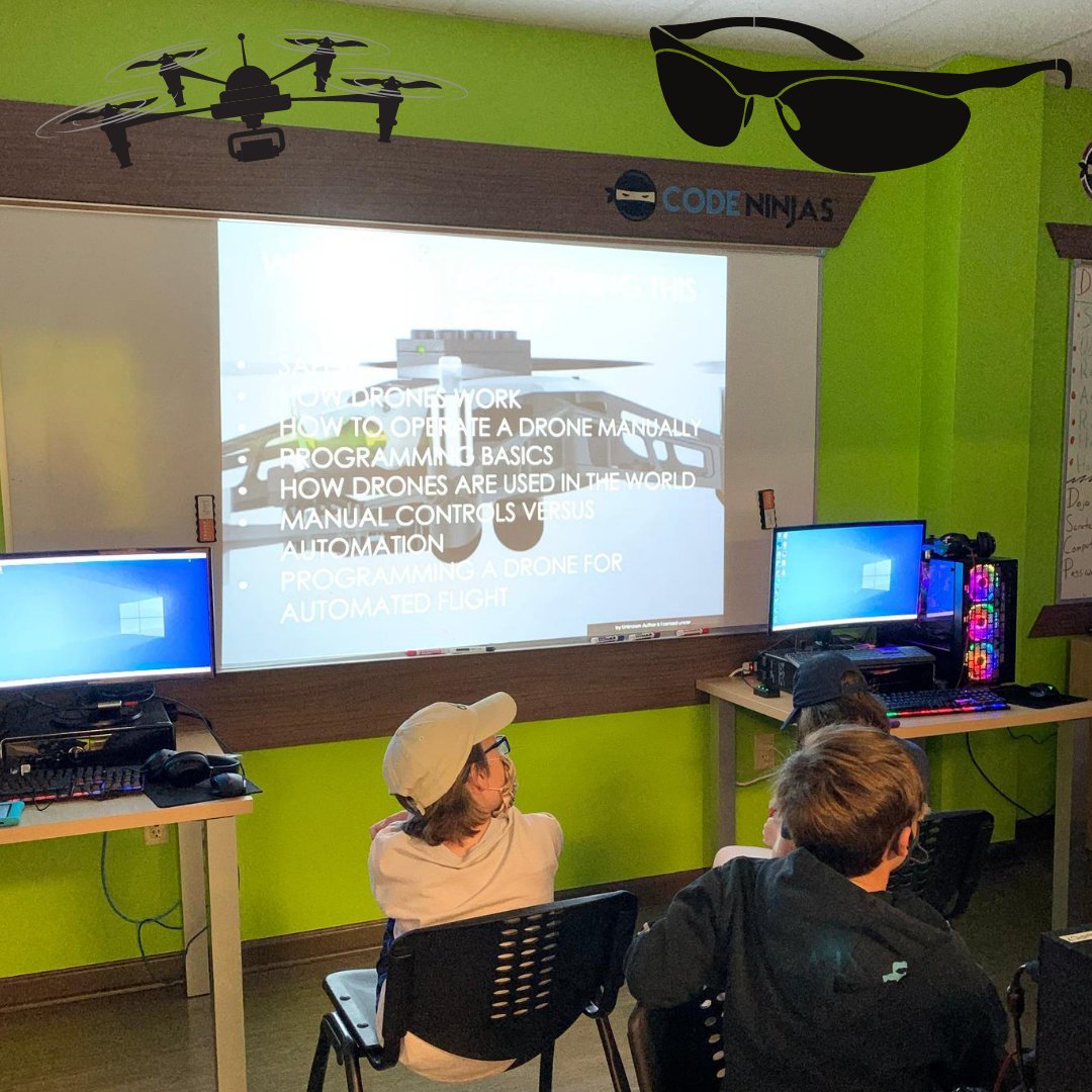 CodeNinjaHanovr's tweet image. Day 1 of Code Drones included lots of safety training for our new Drone flight pilots. Up next flying our drones!