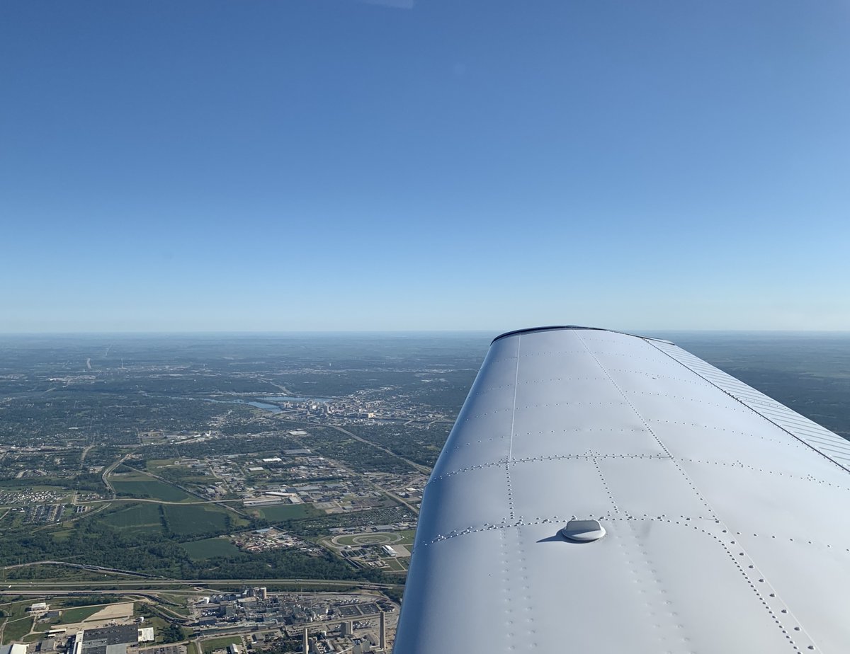 Cedar Rapids IA quickly passed underneath, and I soon was out over the open farmland of Iowa.