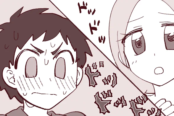 「ドッ」がだんだん「ドン」の「ド」に似てくるバージョンも描いてみたんだけど笑っちゃってボツにした 