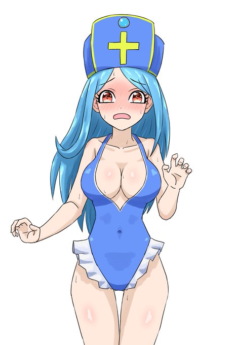 お題箱よりドラクエ3の女僧侶の水着絵、僧侶ちゃんは非常に恥ずかしがっている感じで 