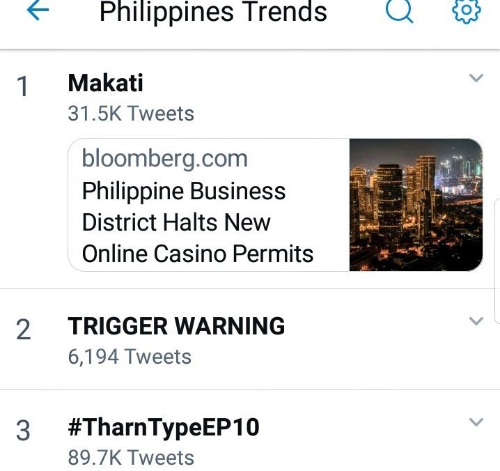Gulftrends17's tweet photo. #TharnTypeEP10

Highest rank: #1 (Thailand and Malaysia) and #3 (Indonesia and 🇵🇭)

• Trended in 9 locations on 9th December 2019 and ended on 11th December 2019 ranked #25

Source: GetDayTrends

#gulfkanawut #ลูกบอลของคุณบิ๊กกลัฟ #mewsuppasit #หวานใจมิวกลัฟ #TharnTypetheseries https://t.co/GxuDIXMXK8