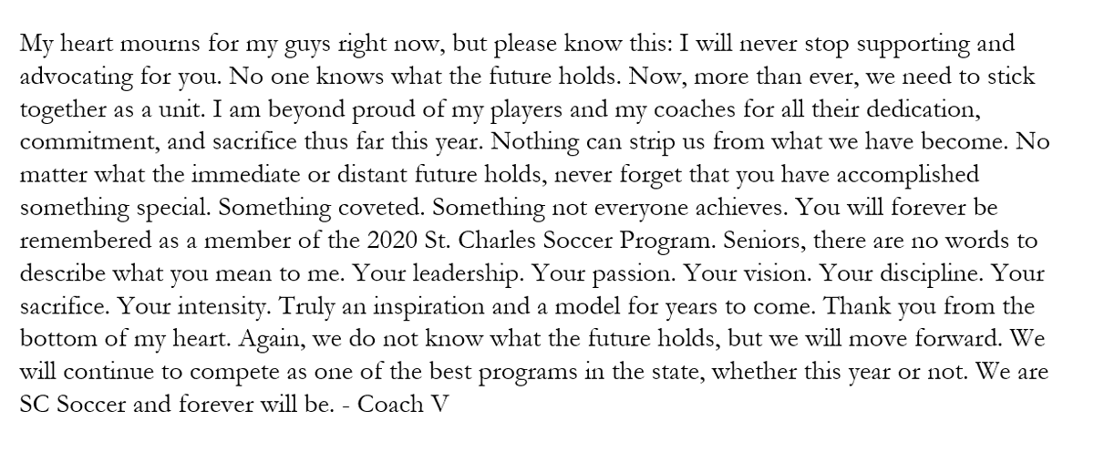 From Coach V: