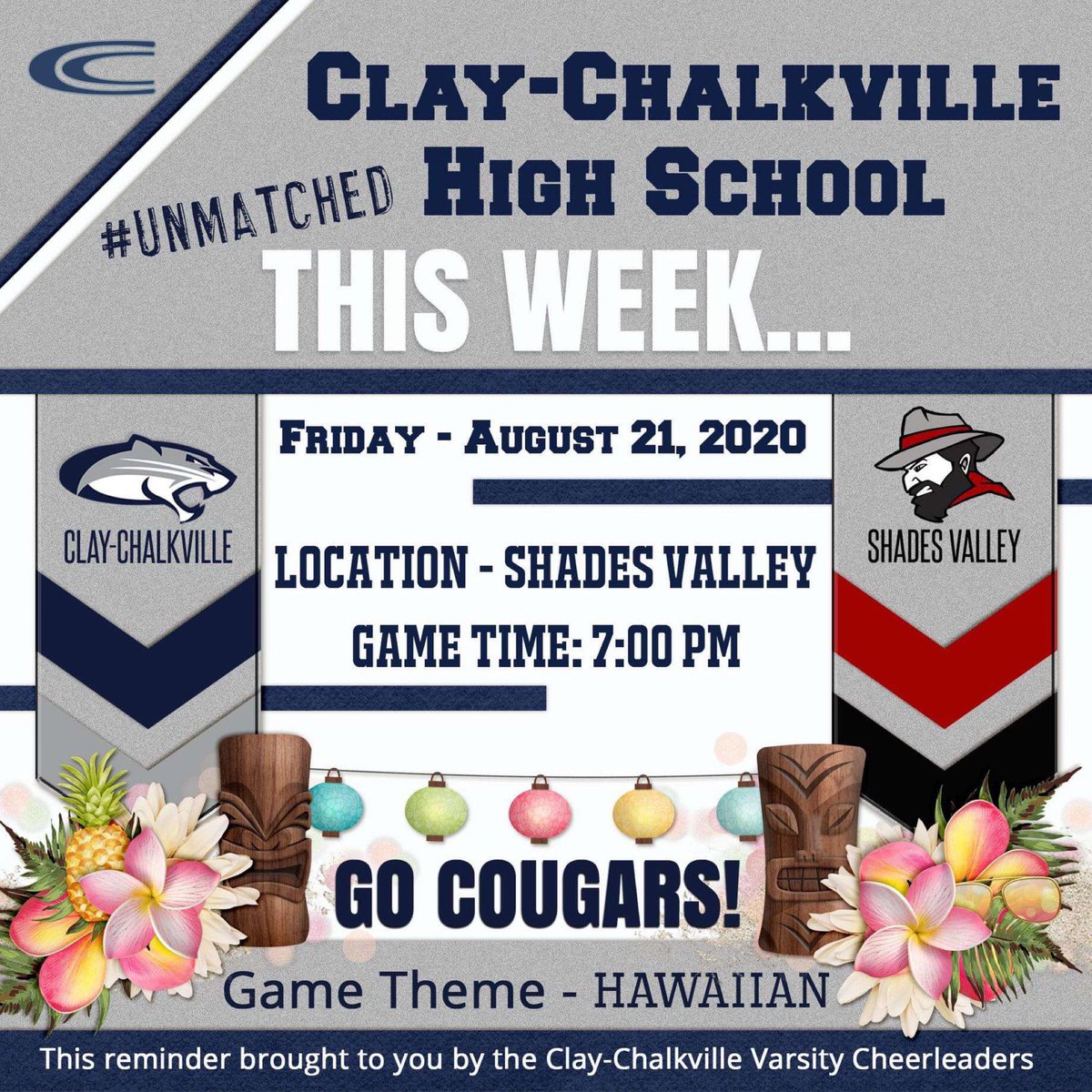 bluecrew2021's tweet photo. first game this Friday @ shades valley!!!! Everyone dress in your best Hawaiian theme outfit!! We look forward to seeing you there!! https://t.co/5UjDJjIIGC