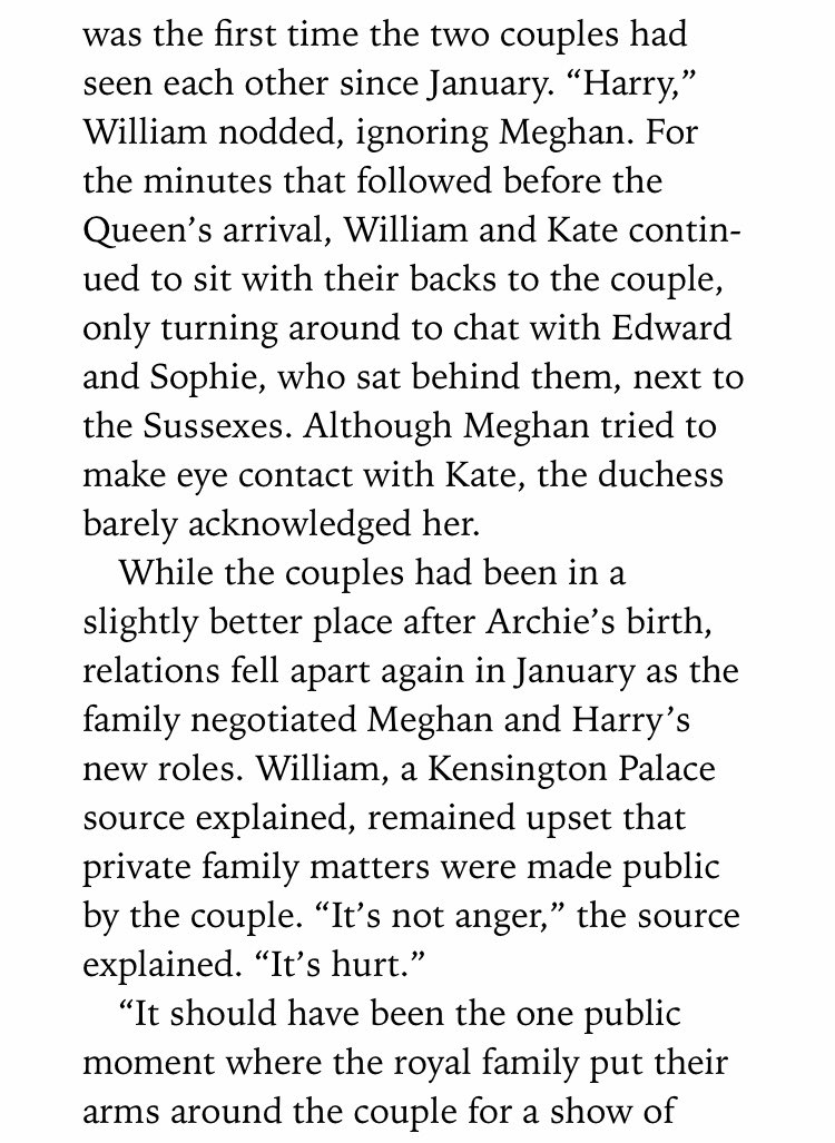 Moaning that they didn't talk to Meghan and Harry after they dropped a bomb the day before Kates bday, made it public, demanded, joked about hooking Greta with George, leaked to press etc.