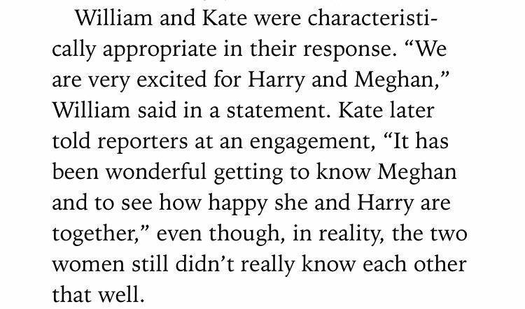 "Characteristically appropriate" and acting if Kate was lying when she said she was getting to know Meghan- she never stated they were best friends.