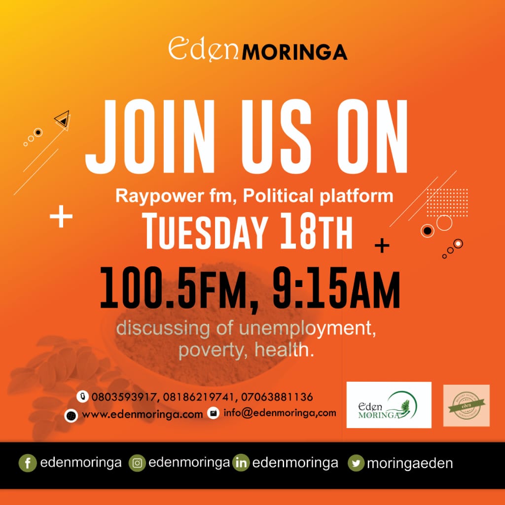 EeMoringa's tweet photo. *IF THE FOUNDATION IS DESTROYED AND IS HEADING TO DECAY, WHAT CAN THE RIGHT MINDS DO?

--UNEMPLOYMENT,
--POVERTY AND
--HEALTH PROBLEMS, THE ROOT CAUSES TO THE MULTIPLICATIONS OF NIGERIA PROBLEMS. JOIN US WITH YOUR INPUTS ON:
*POLITICAL PLATFORM ON RAY-POWER 100.5 FM TOMORROW. https://t.co/NnjXuRhm4s