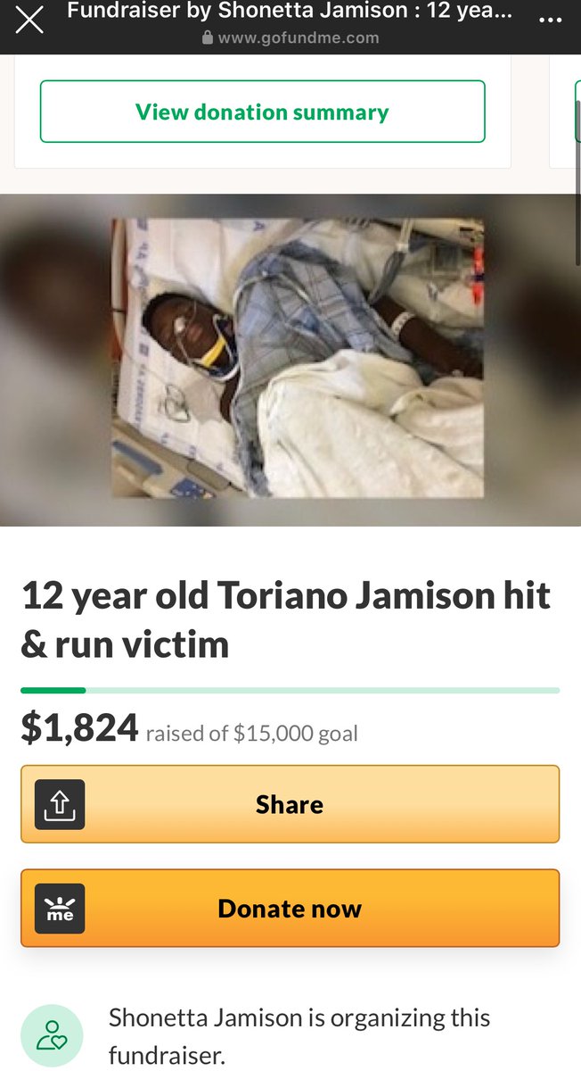 Toriano Jamison's family has set up a GoFundMe account where you can donate here  https://gf.me/u/yqt7a7 