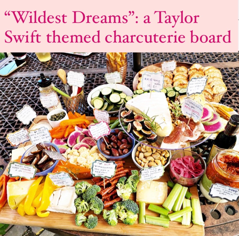 MaryCaroline12's tweet photo. Haven’t been on Twitter in forever but hopped on to share the @taylorswift13 inspired charcuterie board we made for @cravings  - we spent hours brainstorming tswift lyrics to use for the labels and made sure to have one from each album. It was the most fun I’ve had all year ❤️ https://t.co/V7mJ2t9EJ8