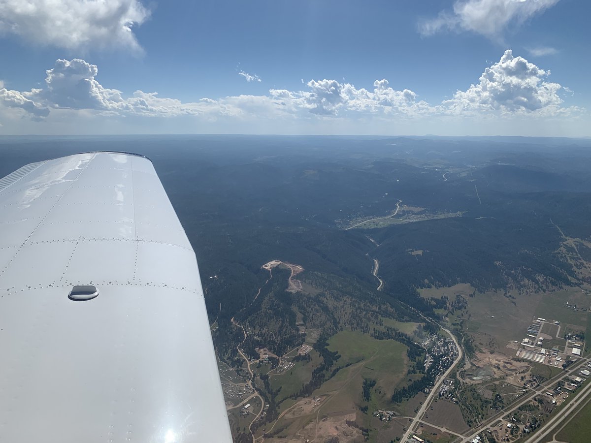Soon after taking off I passed by the Black Hills, as well as the reason why my stop at Rapid City was not an overnight one - Sturgis. I'd been mystified by hotel prices in Rapid City until I saw a story that the rally there was still happening, COVID or not. Hard pass, thanks.