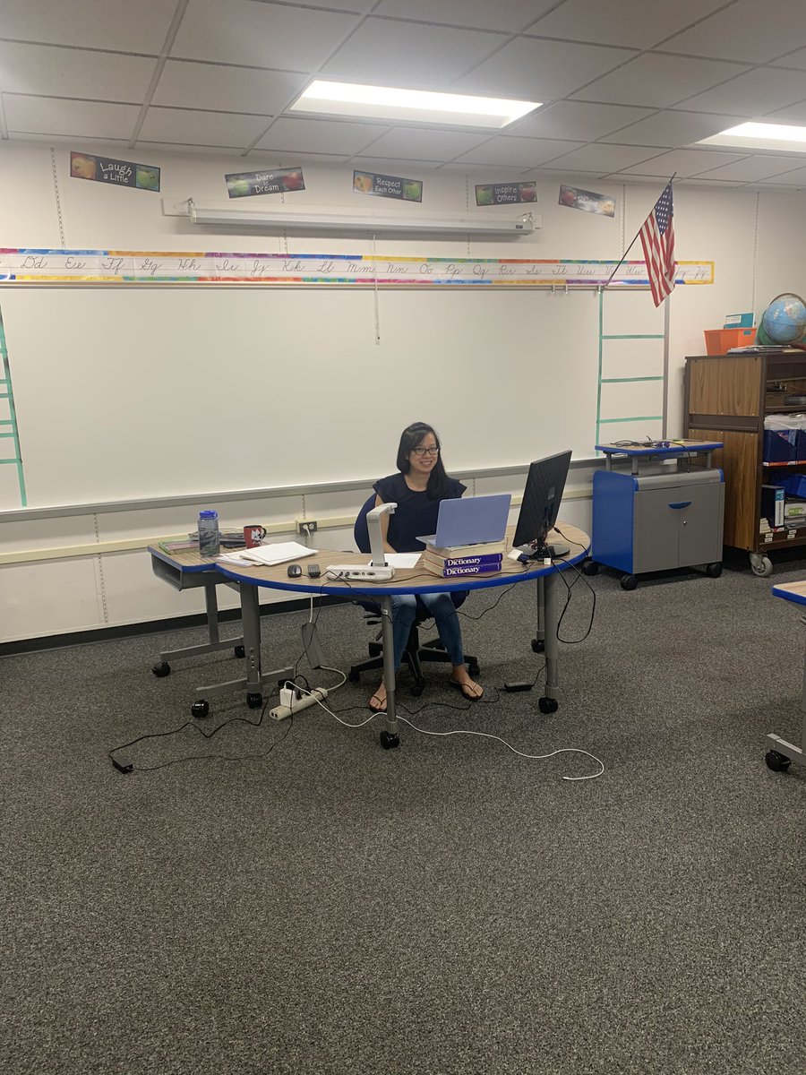 BusdWay's tweet photo. First day of school... virtual style https://t.co/v2TphAOo6u