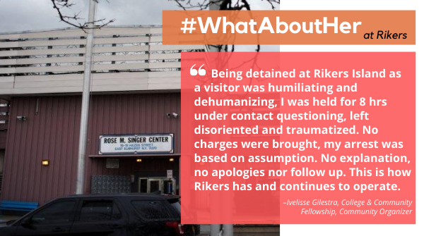 ccf_ny's tweet photo. Visiting #Rikers is a hard thing to do. From the limited transportation, invasive searches, and strict dress code policies many visitors feel as if they could easily be detained too for a misstep. https://t.co/jP9bFmJuFE #WhatAboutHer? https://t.co/gH4DO7SQe0