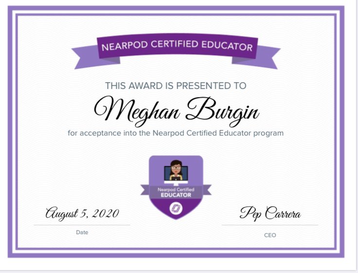 MrsMBurgin's tweet photo. I am officially certified! @nearpod @MHRDBusiness #nearpodcertified https://t.co/uW52LBD7e4