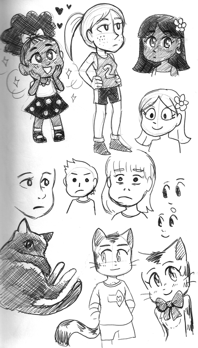 Messing around with characters that I've had floating in my head for years (FOR FUTURE STORY??????), and also playing around with drawing human faces
