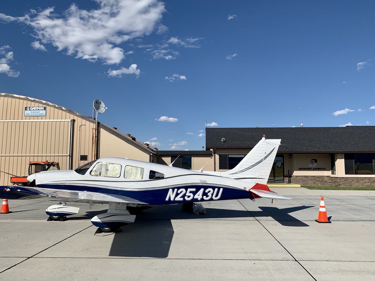 The afternoon was a bouncy one, with thermals from the hot weather. I followed I-90 VFR & soon arrived at Sheridan, where the folks at Bighorn Airways welcomed me for the night. For a non-towered airport, the field was huge, & it felt odd to taxi so far w/out ground controllers.