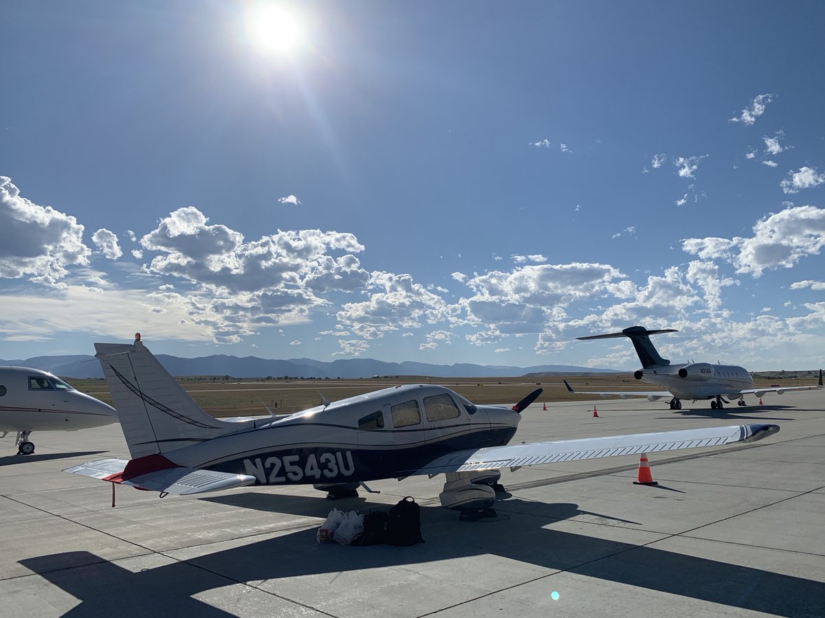 The afternoon was a bouncy one, with thermals from the hot weather. I followed I-90 VFR & soon arrived at Sheridan, where the folks at Bighorn Airways welcomed me for the night. For a non-towered airport, the field was huge, & it felt odd to taxi so far w/out ground controllers.
