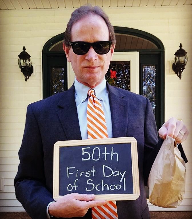 MAKE THAT 54 years...This is my first-day pic four years ago. Blessed to still have this opportunity. It’s 54 when you combine my years as a student and faculty member. I’m starting my 29th at UTM and 21st as department chair. Let’s do this!