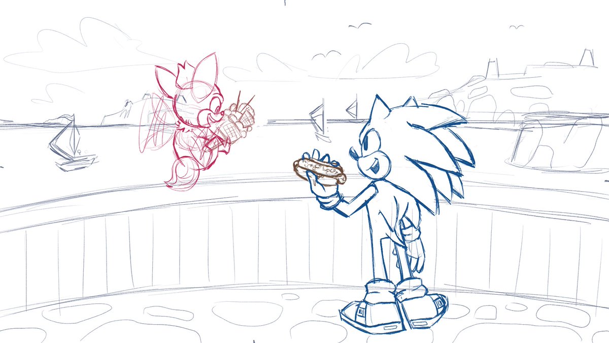 RocketDoesArt's tweet photo. Apodos Day WIPs! I didn't pose a model for this one (gasp) and had to color correct the bastard TWICE and i'm still not entirely happy with the finished result, but y'know what? There's always next week. #sonicthehedgehog #sonicunleashed #wip https://t.co/PT1m1yV5Ko