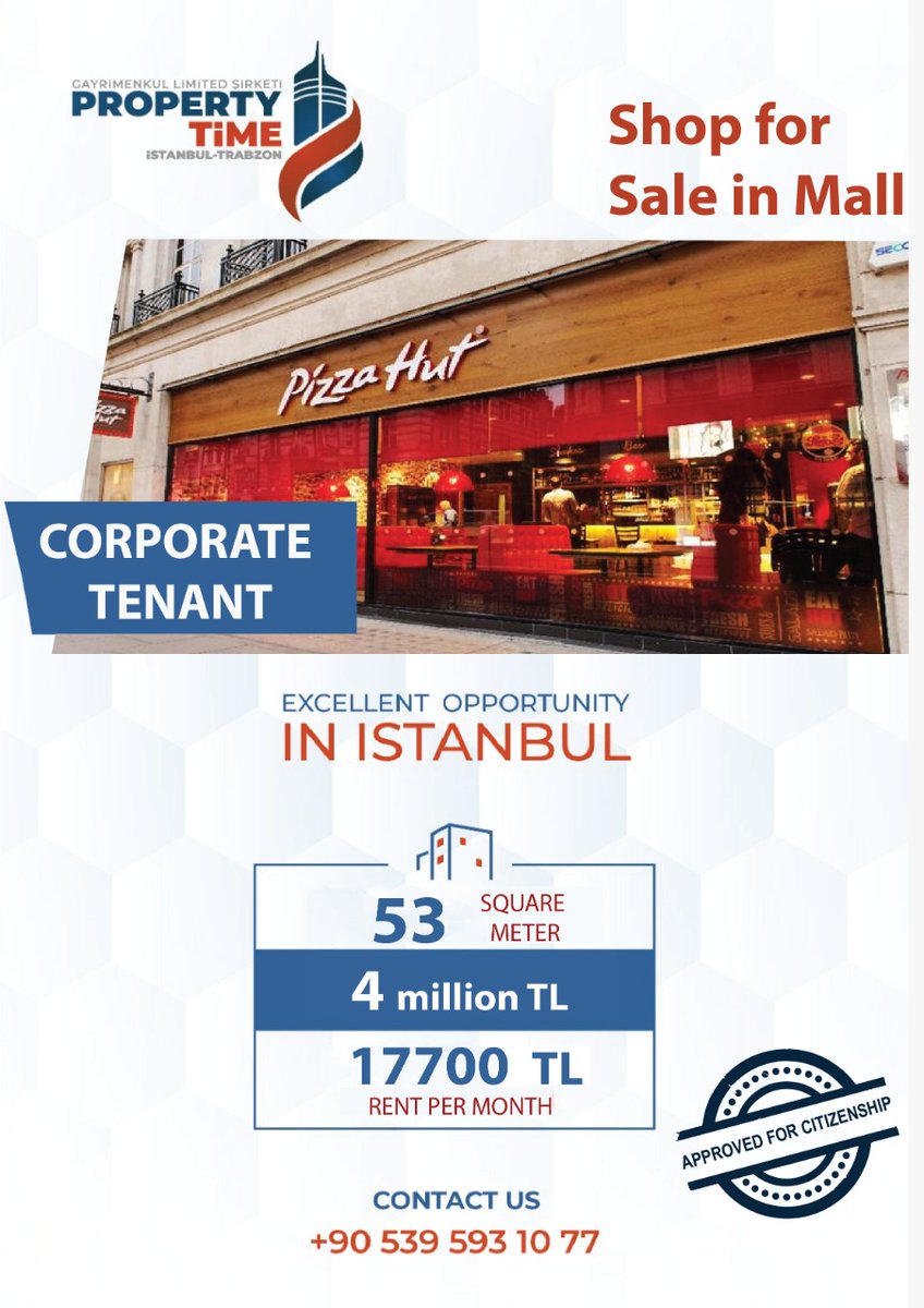 PropertyTimeTu1's tweet photo. #rentalincome
#istanbul
#Turkey
#shopforsale
#RealEstate 
#Turkishproperties
Great chance for high rental yield
Promising income generation with best ROI https://t.co/4G2h54xYfc