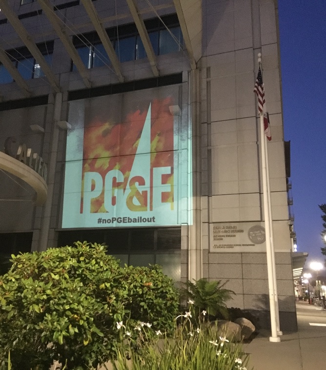 Projected in Oakland.  #NoPGEbailout  #PGEpowershutdown  #PGEpoweroutage  #powershutdown