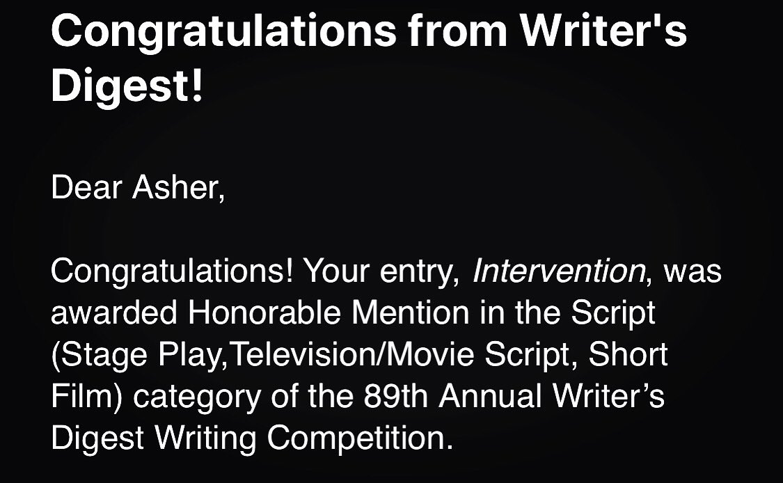 Got some cool news today 👍

#film #shortfilm #shortfilms #writing #writersdigest #writingcompetition #writingcontest