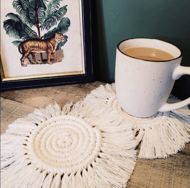 thegreenroomcr1's tweet photo. Just when you thought cups of tea couldn’t get any better☕️🌿 #macramecoaster https://t.co/twxoYexvXv