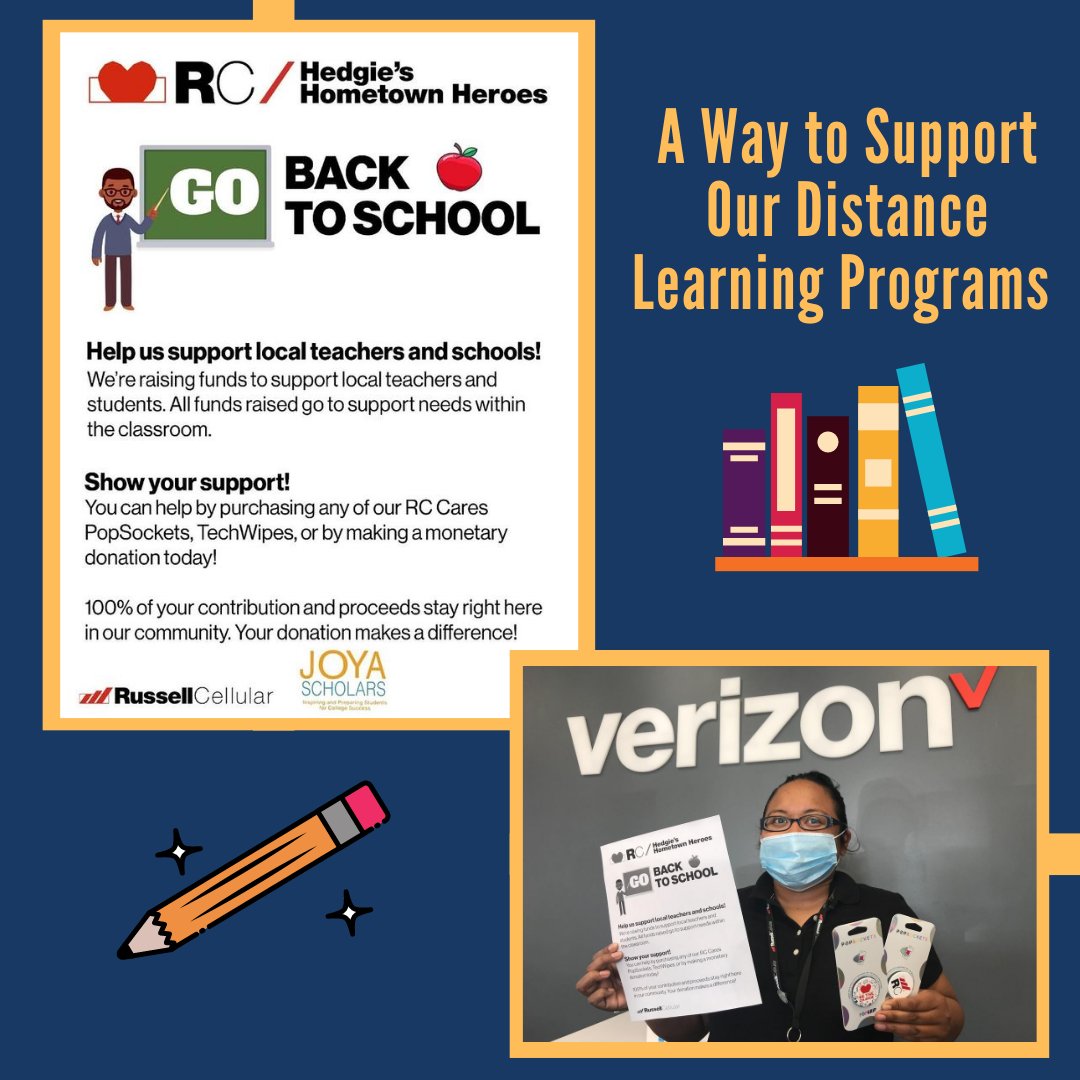 JoyaScholars's tweet photo. JOYA mentor Maria Guzman &amp; her friends with Russell Cellular in Placentia are supporting our distance learning programs with a portion of their sales this fall! Pick up an RC Cares PopSocket at Russell Cellular/Verizon on 664 N Rose Dr, Placentia. Thanks, Maria! #rccares https://t.co/QTx7bpxYPl