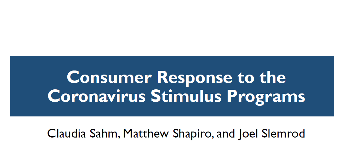seeing research today saying that rebates to families did NOT help in this crisis. my findings with Matthew Shapiro and Joel Slemrod from a high-quality, nationally representative survey say they worked well. /thread