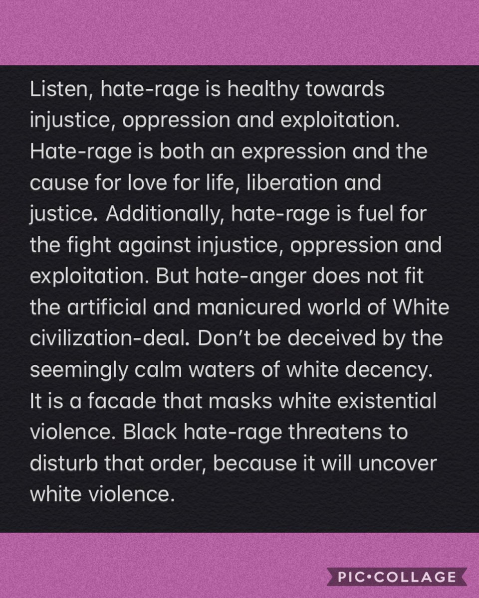 Nvugira managed to put how I’ve been feeling lately into words so perfectly, her words gave me permission to not be afraid or ashamed of the hate-rage I’ve been feeling. Especially in the last few months I sometimes had my doubts whether I’ve been asking too much from my white