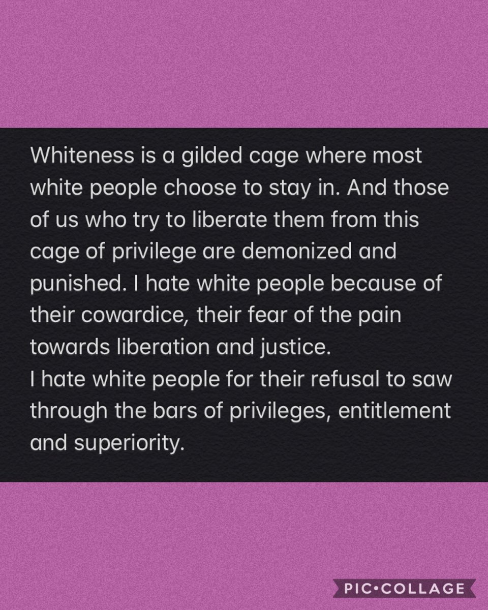 friends and acquaintances, but then I was like, no, what I am asking is the bare minimum. What a lot of white people don’t realise is that it takes a lot for those who experience racism on the daily to reach out and ask for you to use your privileged position to speak out.
