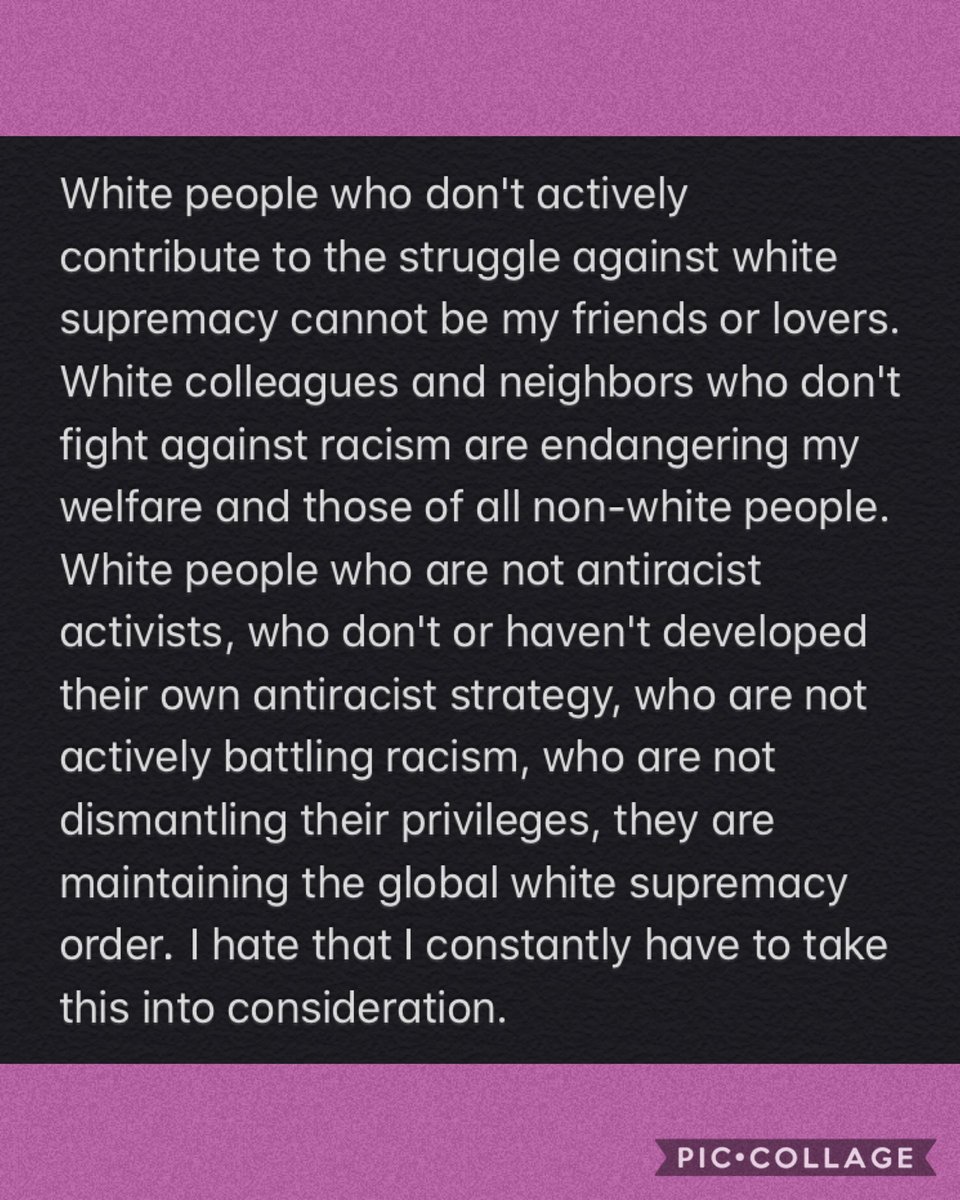 preventing us from being distracted by white supremacy and no, it is not a one off thing (I see a lot of non-Black folk who were shouting BLM are back to their regular scheduling ). To paraphrase Nvugira: Instead of white people putting twice as much work into