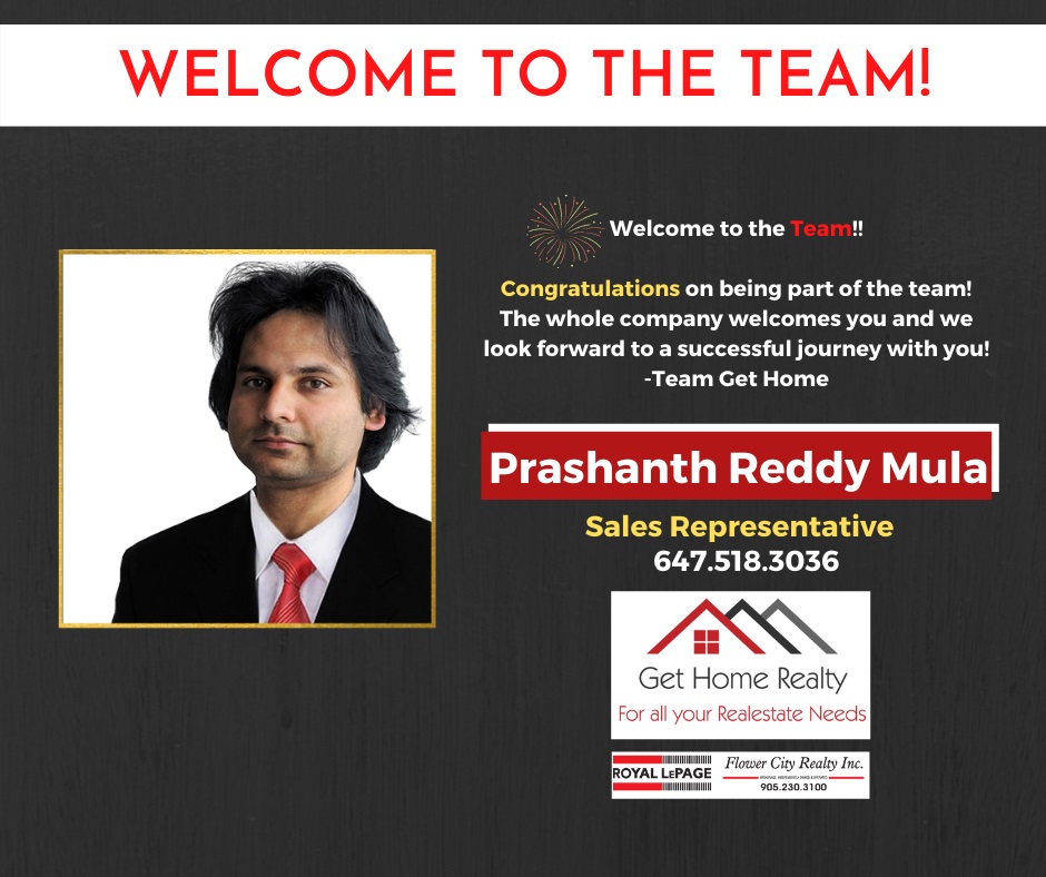 gethomerealty's tweet photo. Welcome to the Team!!
Prashanth Reddy Mula - Sales Representative Prashanth Reddy.
Congratulations on being part of the team! The whole company welcomes you and we look forward to a successful journey with you!
-Team Get Home https://t.co/9H9AsmRecu