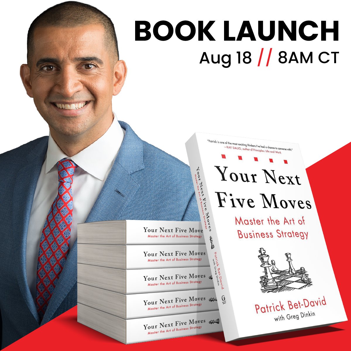 valuetainment's tweet photo. @patrickbetdavid will be doing a Live Stream tomorrow to talk about his Book "Your Next Five Moves"
⁠⁠
We look forward to seeing you on tomorrow! ⁠
⁠
#YourNextFiveMoves #YN5M #YourNext5Moves https://t.co/hPeyiyWSbx