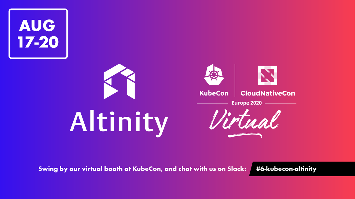 AltinityDB's tweet photo. ππ Thank you @CloudNativeFdn for a great 1st day at #KubeCon + #CloudNativeCon EU Virtual 2020! We are excited about all the great content that will be shared this week. Stop by and say ποΈ to our #Kubernetes and #ClickHouse experts (Start-up Hall B)!! #KeepCloudNativeConnected https://t.co/xK7RFgPM0E