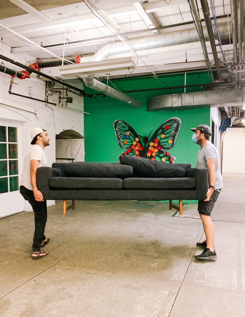 bygoodgorilla's tweet photo. We have things in place so we can see (the top half of) your faces again😷 Space reconfigurations, face coverings, sneeze guards, hand sanitizers, antimicrobial filters are implemented as part of our approach towards re-opening. See you soon! NO TOUCHY AIR-FIVE ✋! https://t.co/ZZ78rIaheg