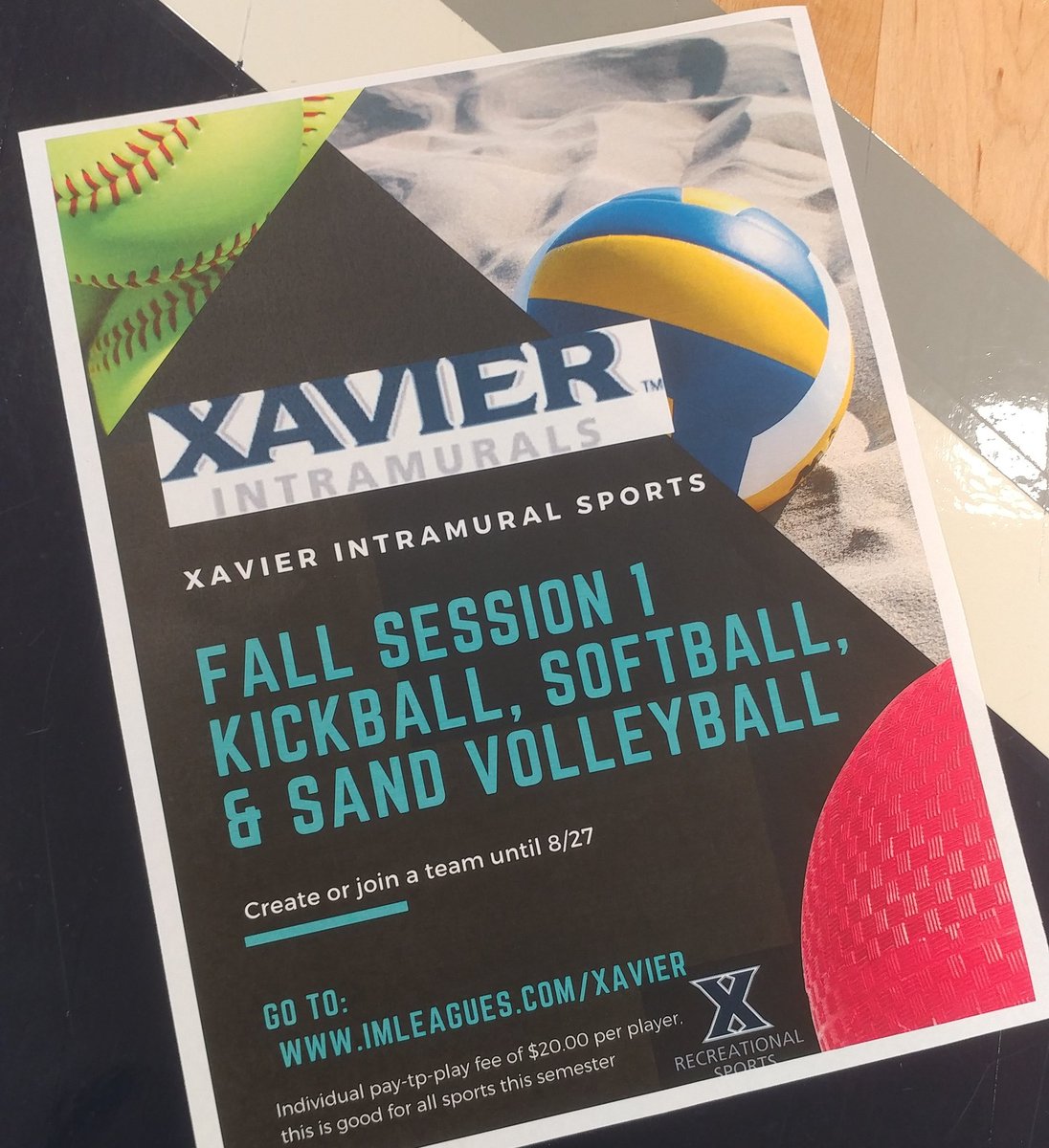 XUIM Session 1 is open on Imleagues.com/Xavier Closes 8/27.  Create or join a team today to get the time you want to play