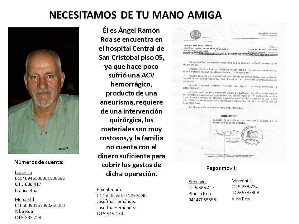 RoaGloriangel's tweet photo. Es mi papá. Los recursos se han ido agotando y está necesitando de tu apoyo para la operación. Apelamos a tu corazón para que él reciba la ayuda que necesita en estos momentos tan difíciles. Gracias de antemano por tu colaboración. Dios te lo multiplique con mucha salud. 💚 https://t.co/EENKwXF0vx